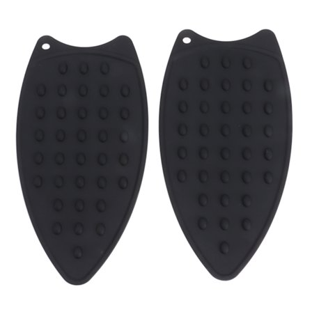 Silikone Strygejernshvilepude Sæt med 2 Holdbare Varmebestandige Måtter til Strygebrætter Sort