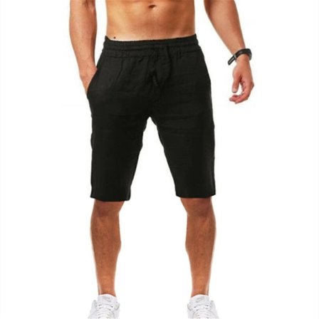 Lösa Linne Bomull Andningsbara Shorts Herr Sport Fritidsshorts