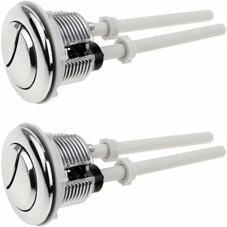 2 stk. Toilet Push Knapper Dobbelt Skyl Knap 38mm Standard Krom Sølvbelagt WC Tank Knapper-