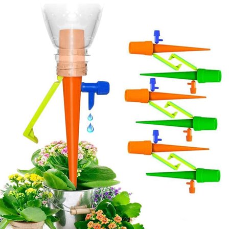 6 kpl kasvien kastelupiikkejä, itse kastelevia piikkejä lomille, tippukastelupiikkejä hitaalla vapautusohjauksella