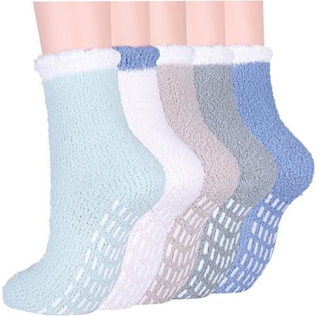 Slippersokker til kvinder og piger, 5 par varme, hyggelige, bløde sokker