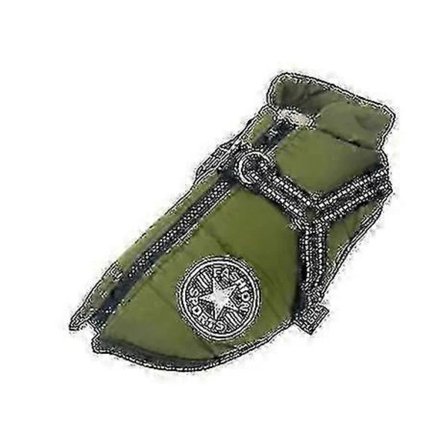 Vedenpitävä iso lemmikkikoiran takki valjailla - Lämpimät koiranvaatteet talveksi Punainen 4XL