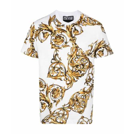 Versace Jeans Couture Baroque Print T-Shirt Hvid, Herre, Størrelse: M