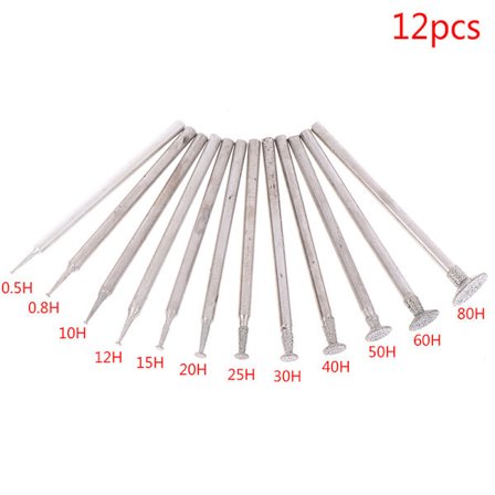 12 st Borr diamantsliphuvud Bur 2,3 mm Jade Stone Carve