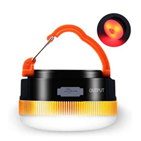 Bärbar LED Camping Lykta Ljus USB Laddningsbar Mini Powerbank Avgift