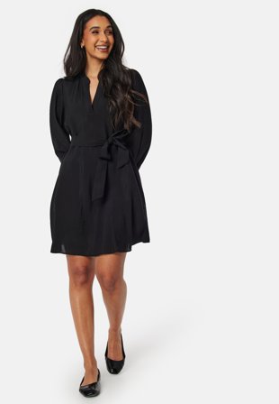 VILA Vipandy L/S short dress Black Beauty Klær
