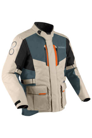 Giacca Moto Bering Siberia Beige/Grigio/Arancio L