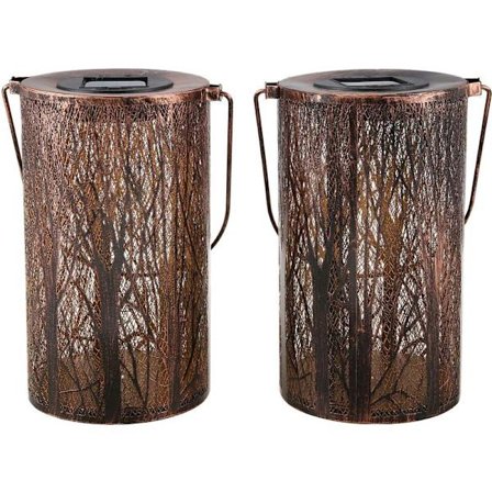 Solcelletrær for hage for hagedekorasjoner utendørs tre med lys og hengende skyggeeffekt, bord- eller gulvornament