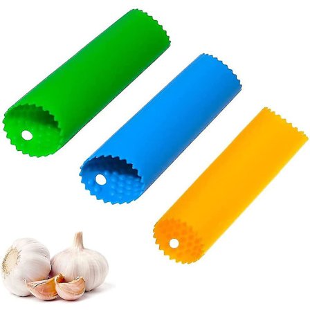 Silikon Hvidløgsrenser Rulle, 3 Stykker Silikon Hvidløgsrenser, Hvidløgsrenser Rulle