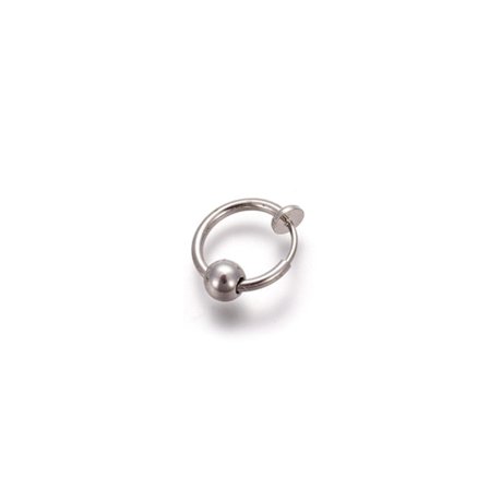 Platinapläterad Clip On Ring med avtagbar kula(13 mm i diameter)