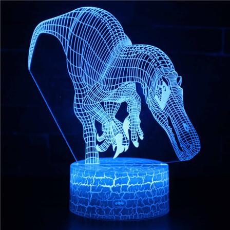 3D Nattelys Cartoon Dinosaur Soverom Atmosfærisk Lys Fargerik Berøringsstyrt Intelligent LED Bordlampe ZB-44