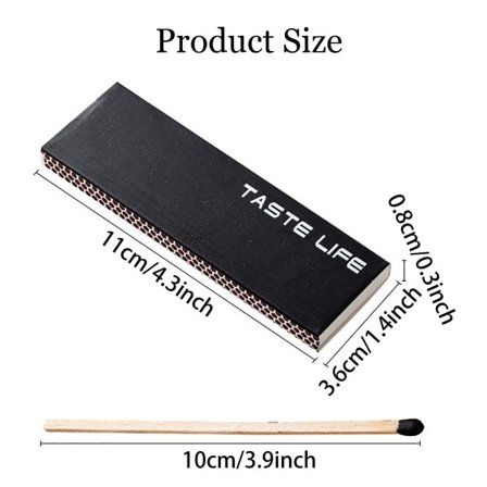 IC 10 kpl LUOFUR 12 kpl Artisan Bulk tändstickor med självhäftande streck Svart 10cm