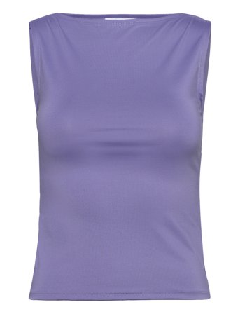 Weekday Annie Boatneck Sleeveless Top - Purple - XS