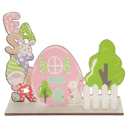 Vår Skrivebordsdekorasjon Treskilt Påske Bordplate Picket Hytte Treskilt