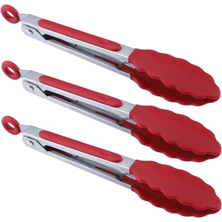 7" Mini Silikon Serveringstänger - 3-pack 7 tum Röd