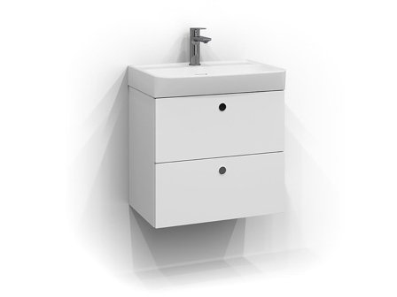 Svedbergs 294455 Tvättställsskåp matt vit, 2 lådor 55 cm, Badrum