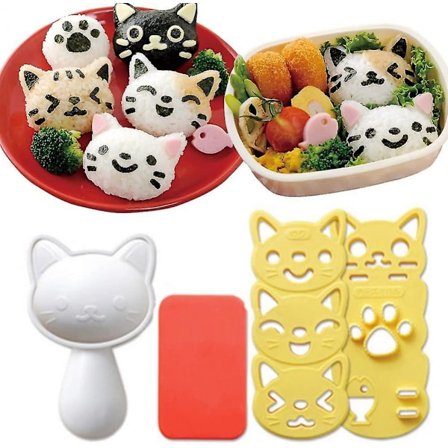 Kissanmuotoinen riisimuotti bento sushimuotti DIY keittiöriisipallo merilevämuottisetti