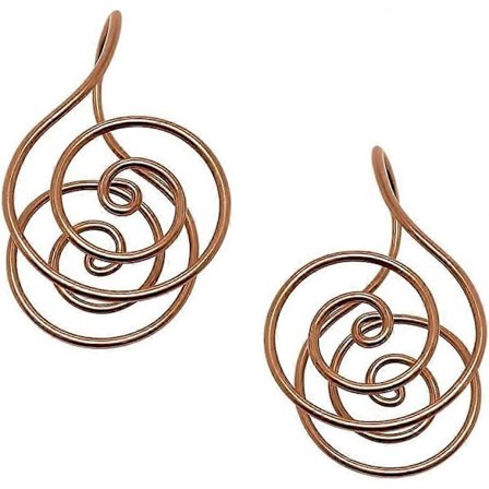 Kobber Palm Ring Reiki Spiral Håndringer for Meditasjon & Energiheling, Håndlagde Reiki Kobbermansjetter for Krystallarbeid (Ingen Edelsten, 2 STK) (D