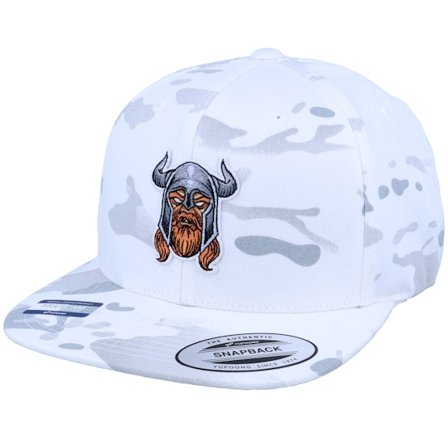 Vikings - Camo snapback Cap - Viking Warrior Patch White Snow Camo Snapback @ Hatstore