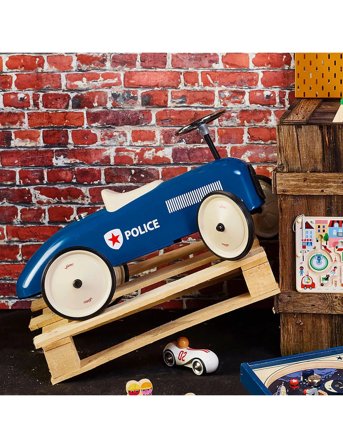 Vilac Vintage Ride-On Car - Police - Blue - ONE SIZE