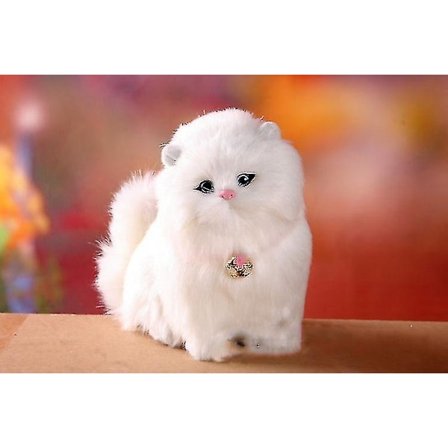 Elektroniske plysjkatter, søt robotdyrleke, søte ting, elektrisk kattemjauing, myk barn kjæledyrmodell dekorasjonsdukke for barn gave(A)