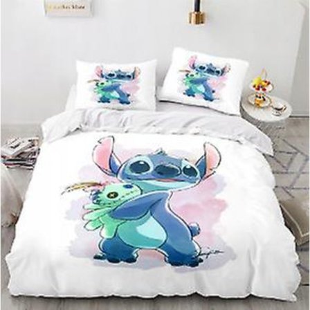 3D Digitaltryck Kit Cartoon Stitch Sängkläder Tredelad Set SDZ3 180*200cm -ZHENV(180*200cm)