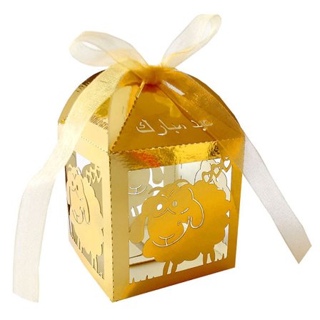 100 st Får Eid Ramadan Mubarak Dekoration Papper Ihålig Utskuren Godislåda Förvaring