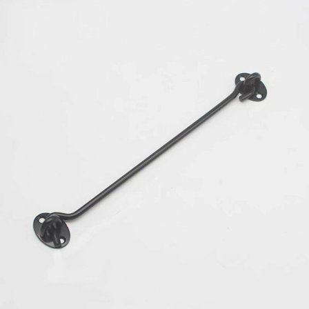 Hyttehængsel 2 stk. Dørlåshængsel, Sort Rustfrit Stål Dørhængselås, med Monteringsskruer, til Vindue, Ladedør, Skudedør, Garagedør 250mm