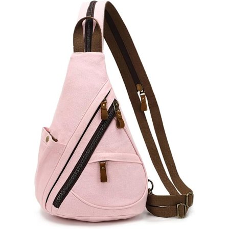 Canvas Sling Bag - Liten Crossbody ryggsäck Shoulder Casual Daypack ryggsäck för män kvinnor