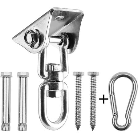 Riippumaton ripustussarja, 450 kg:n kantavuus, kestävä 360 astetta pyörivä erittäin kestävä koukku keinulle, tuolille, joogalle, sisäkäyttöön