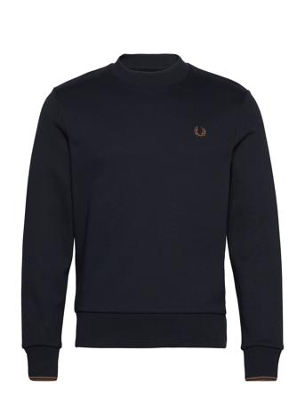 Crew Neck Sweatshirt Sweat-shirt Genser Marineblå Fred Perry*Betinget Tilbud