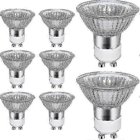 Gu10 Halogen Lyspærer, 8 Pakning 50w Gu10 Halogen Spotlights, AC 220v-240v, 700 Lumen, 2700k Varm