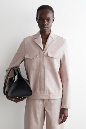 COS Femme Veste Workwear Denim Jacket in Rose