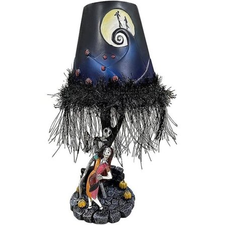 Spier Halloween Bordlampa, LED Månsken Bordlampa Figur Trasa Resin Modell Leksak, Lyser Upp LED The Nightmare Before Christmas, Halloween Bordlampa