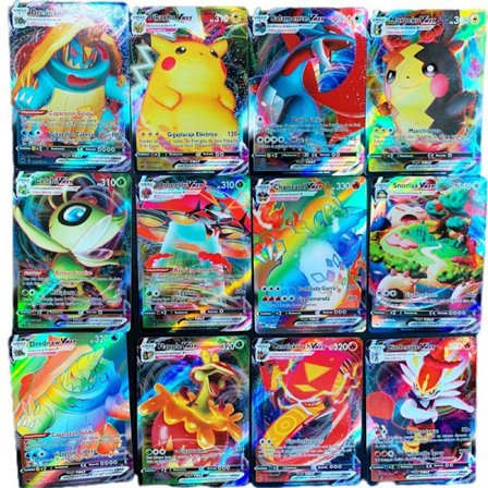 100 Extremt Sällsynta Kort, Spanska (61vmax+39v) - Inga Dubbletter - Presenter till Barn och Samlare!