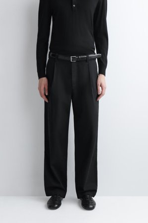 COS Men's Vaqueros Wide Leg Con Pinzas in Negro
