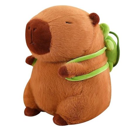 Capybara Plys med Skildpadde Rygsæk Simulation Anime Plysdukke Sød Fyldt Dyr Piger Jul Fødselsdag Gave Børnelegetøj Dekoration [DB]