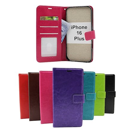 Crazy Horse iPhone 16 Plus Plånboksfodral