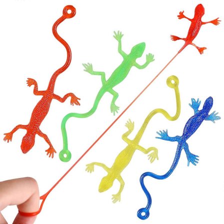 5 stk. Lizard Legetøj Klæbrig Lizard Strækbar Lizard Legetøj Squishy Legetøj Lizard Figurer Strækbare Dyr Party Taske Fyld