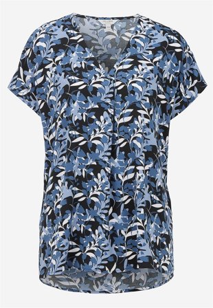 Cellbes of Sweden - V-halset, vevet tunika i blå / mønstret for damer i størrelse 62/64