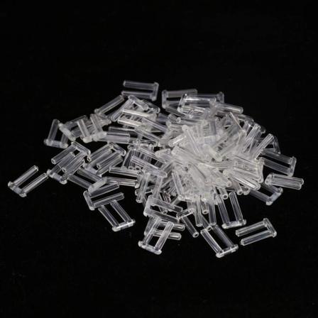 100 stk nye rammeløse brilletilbehør i plast, kompresjonshylser for linsefeste, 3 typer valgfritt (1,5*0,8*7,0 mm)