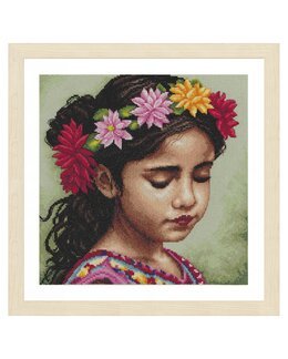 Stickpackung Bild Blumen in den Haaren