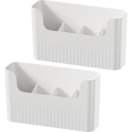 Kjøkkenskapdør Oppbevaringsboks 2 Stykker, Plast Oppbevaringsorganisator for Fryseposer og Folie, Veggmontert Oppbevaringssystem for Organisert 