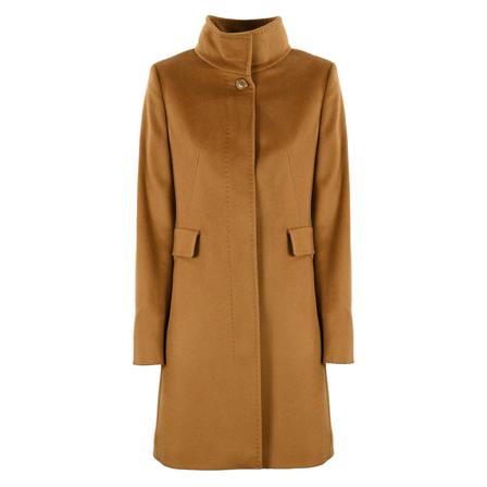 Max Mara Studio Single-Breasted Coats Brun, Dame Uldfrakker