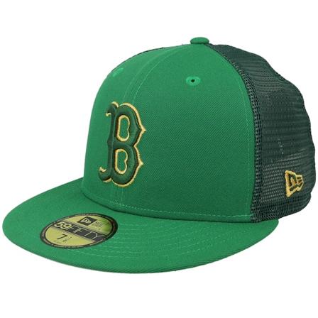 New Era - MLB Grønn fitted Caps - Boston Red Sox 59FIFTY MLB St Patricks Day 23 Green Mesh Fitted @ Hatstore
