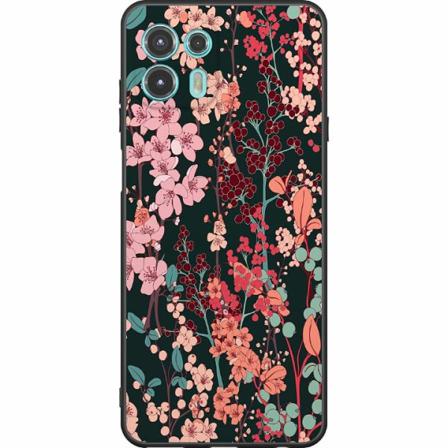 Motorola Edge 20 Lite Svart Skal Blommor