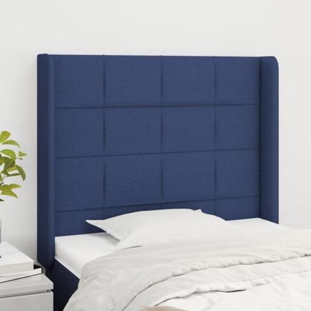Vidaxl Huvudgavel Med Kanter Blå 93x16x118/128 Cm Tyg Blå