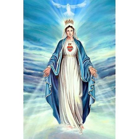 Gör-det-själv 5d mosaik helborr rund diamanthartsmålningssats Gudinna Religion Rhinestone salongsdekor Bildpresent 110110 15.7x19.6inch