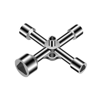 Way Trekantnøgle 5 Størrelser Indvendig Diameter 7mm/10mm/12mm/13mm/18mm Nyttenøgle til Elboks, Gas, Vand, Eltæller, Skabboks