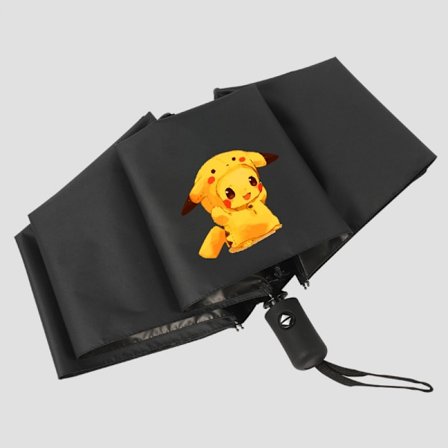 Söt Pikachu automatiskt regn och solsken dubbelanvändning paraply män och kvinnor hopfällbart paraply kreativ trend solskydd solparaply